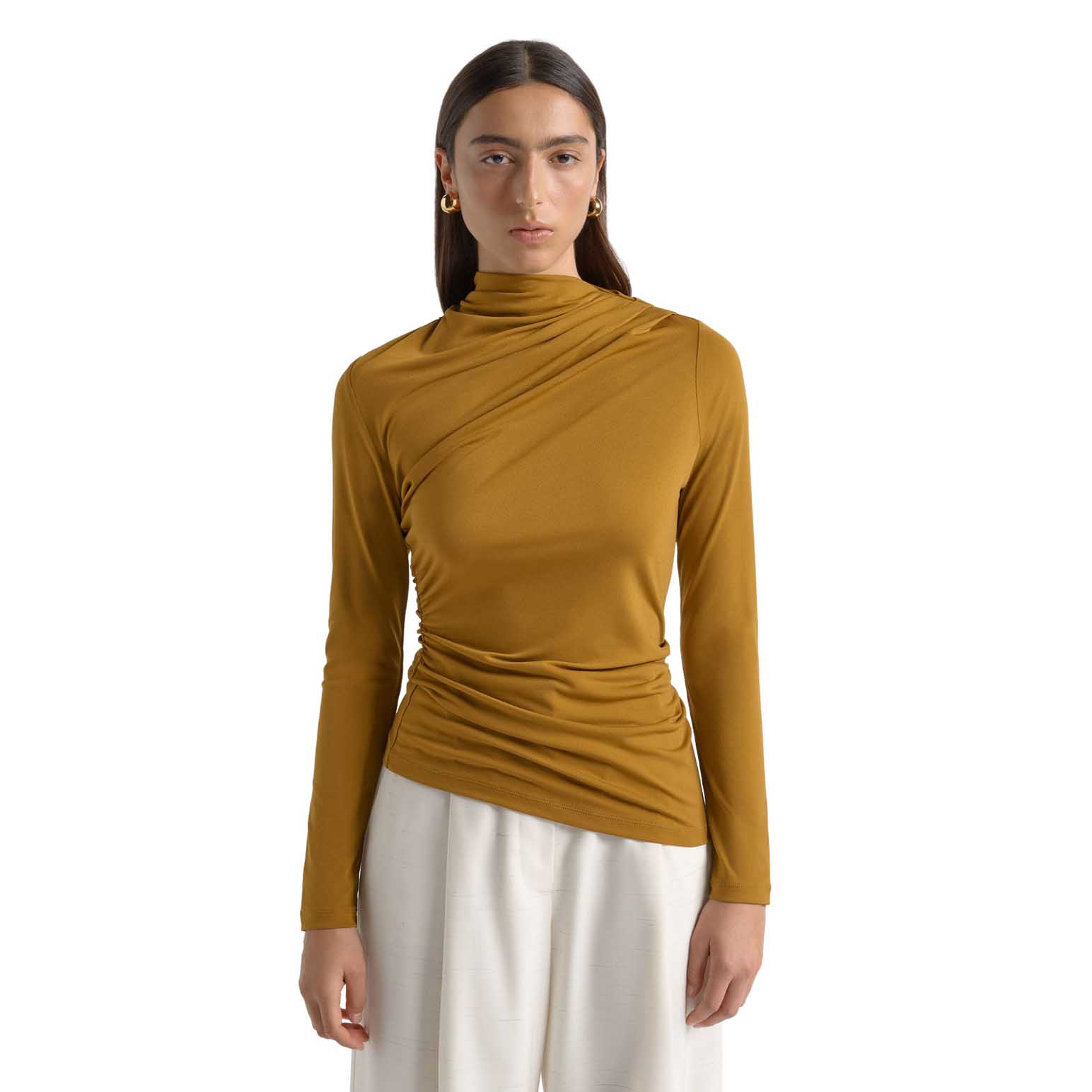 Cue Mesh Gathered Top